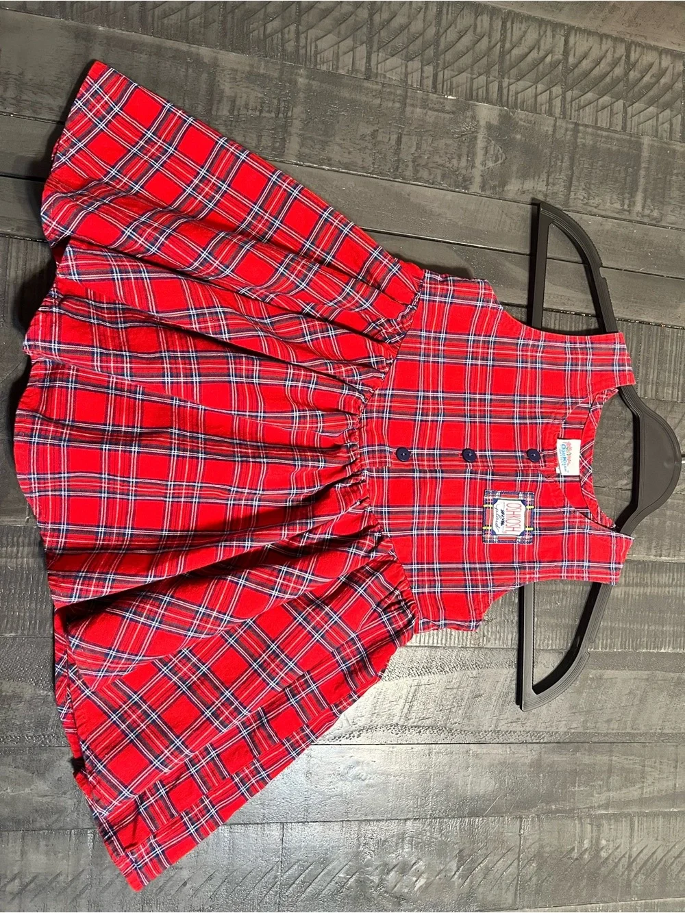 OshKosh B'gosh Red Navy Plaid Dress